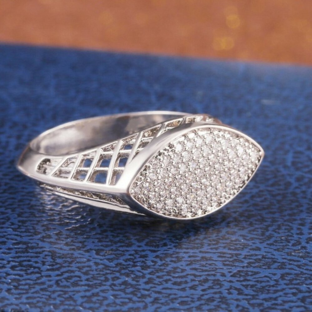 New 925 Silver White Sapphire Ring New - Picture 2 of 5